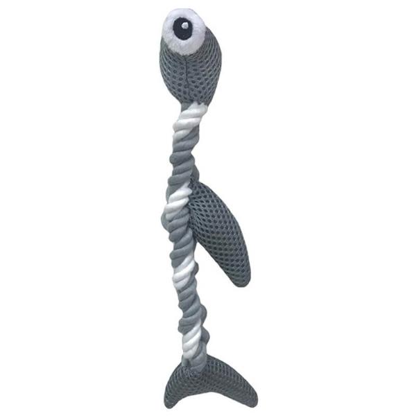 BRAIDED ROPE HAMMERHEAD SHARK (GREY) (SMALL) (24cm) 