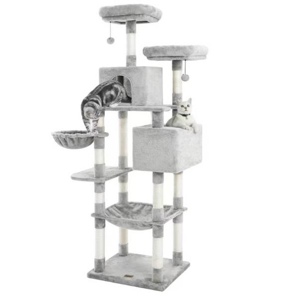 6 TIER CAT TREE WITH HOUSE (58x45x190cm) 