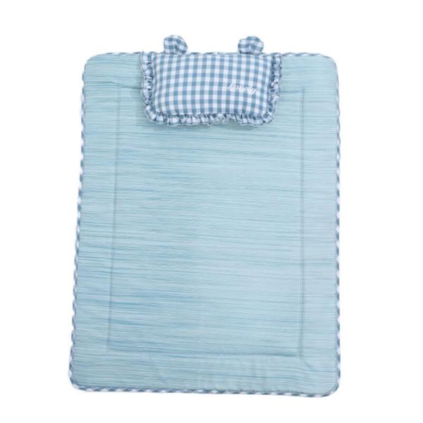 BLUE OXFORD MAT WITH PILLOW (75x58x8cm) 