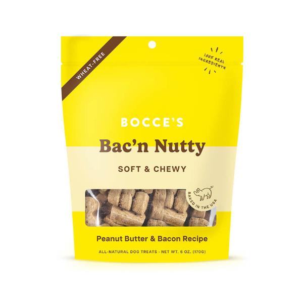 BAC N NUTTY PEANUT BUTTER AND BACON SOFT CHEWS 6oz (170g) 