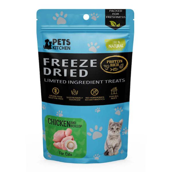 (CAT) FREEZE DRIED CHICKEN AND SCALLOP TREATS 40g 