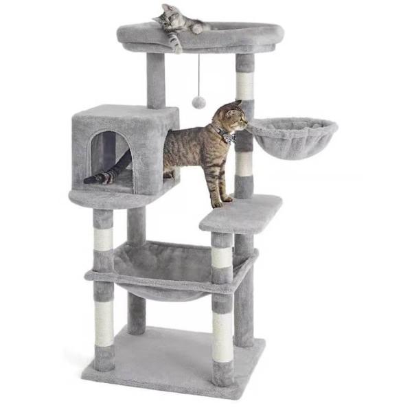 4 TIER CAT TREE WITH HOUSE (55x45x125cm) 