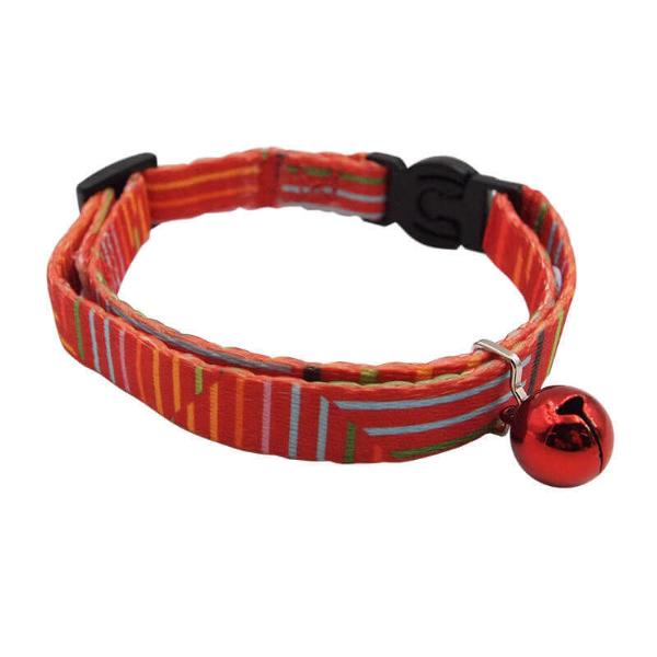 CAT COLLAR - STRIPES (RED) (10mmx22-36cm) 