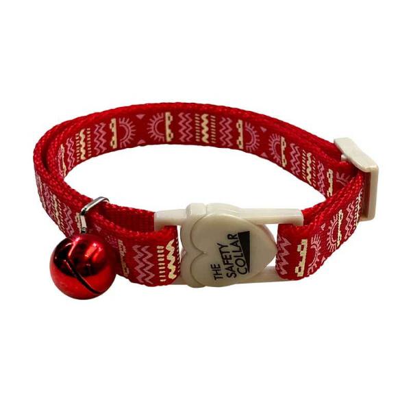 CAT COLLAR - SUN & WAVE (RED) (10mmx20-30cm) 