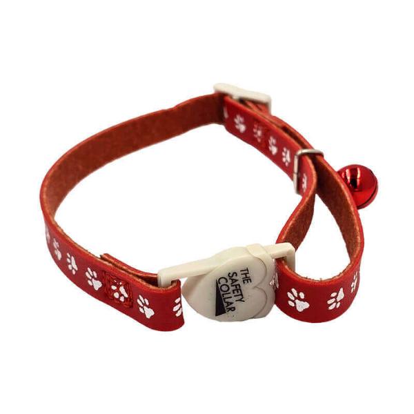 CAT COLLAR - FOOT PRINT (RED) (10mmx20-30cm) 