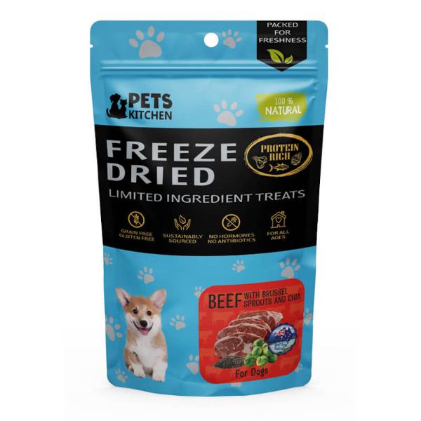 (DOG) FREEZE DRIED BEEF WITH BRUSSEL SPROUTS AND CHIA TREATS 40g 