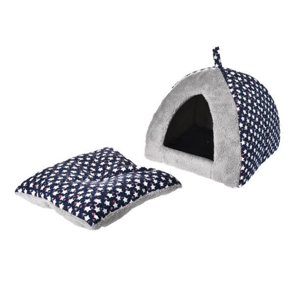 CANVAS FABRIC BED WITH STAR (BLUE) (40x40x35cm) 