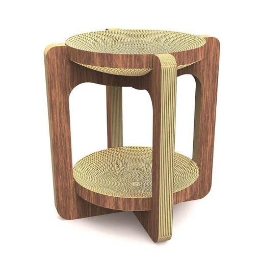 CAT SCRATCHER- DOUBLE DECK STOOL (BROWN) (52x58cm) 