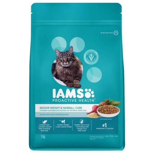 ADULT INDOOR WEIGHT & HAIRBALL CONTROL 1kg 