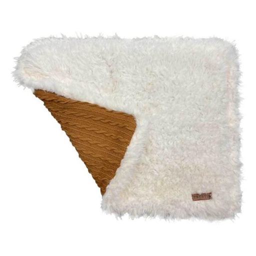 2 SIDED MAT-KNITTED & PLUSH (BROWN /BEIGE) (SMALL) (70x60x2cm) 