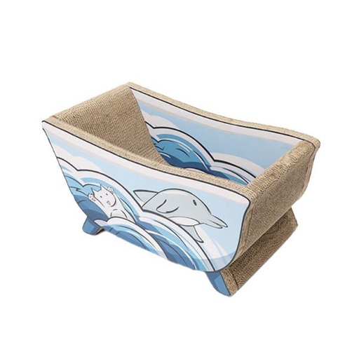 CAT SCRATCHING BOARD BATHTUB (BLUE) (55X30.5X26cm) 