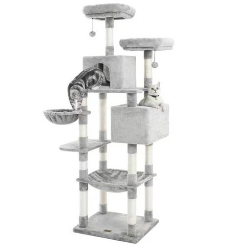 6 TIER CAT TREE WITH HOUSE (58x45x190cm) 