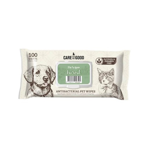 ANTIBACTERIAL PET WIPES - FOREST, 100 pieces 